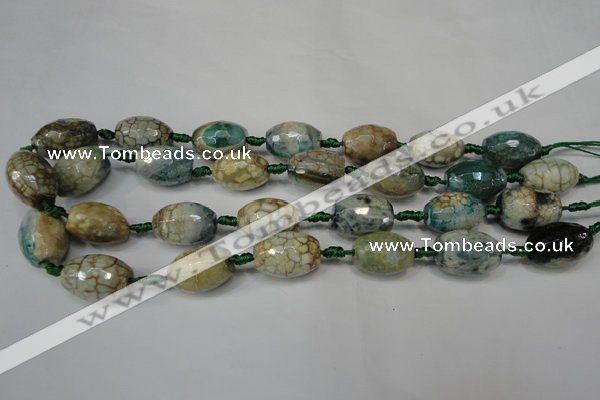 CAG5788 15 inches 13*18mm faceted rice fire crackle agate beads