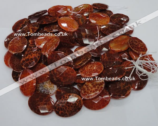 CAG579 15.5 inches 40*50mm faceted oval natural fire agate beads