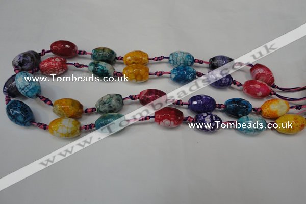 CAG5794 15 inches 13*18mm faceted rice fire crackle agate beads