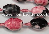 CAG5795 15 inches 13*18mm faceted rice fire crackle agate beads