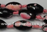 CAG5796 15 inches 13*22mm faceted rice fire crackle agate beads