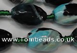 CAG5801 15 inches 15*20mm faceted rice fire crackle agate beads