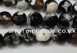 CAG5807 15 inches 10mm faceted round fire crackle agate beads