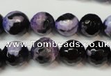 CAG5824 15 inches 12mm faceted round fire crackle agate beads