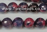 CAG5826 15 inches 12mm faceted round fire crackle agate beads