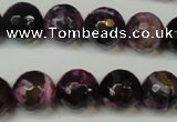 CAG5827 15 inches 12mm faceted round fire crackle agate beads