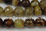 CAG5831 15 inches 12mm faceted round fire crackle agate beads