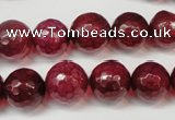 CAG5832 15 inches 12mm faceted round fire crackle agate beads