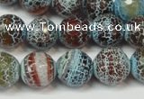 CAG5834 15 inches 12mm faceted round fire crackle agate beads