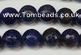 CAG5835 15 inches 12mm faceted round fire crackle agate beads