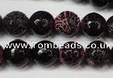 CAG5837 15 inches 12mm faceted round fire crackle agate beads
