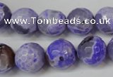 CAG5843 15 inches 14mm faceted round fire crackle agate beads