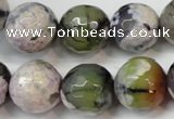 CAG5856 15 inches 16mm faceted round fire crackle agate beads