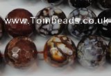 CAG5871 15 inches 16mm faceted round fire crackle agate beads