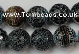 CAG5872 15 inches 16mm faceted round fire crackle agate beads