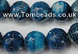 CAG5874 15 inches 16mm faceted round fire crackle agate beads