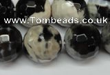 CAG5876 15 inches 18mm faceted round fire crackle agate beads