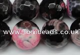 CAG5877 15 inches 18mm faceted round fire crackle agate beads