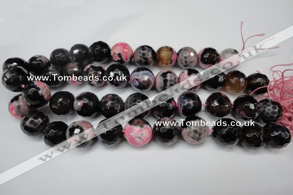 CAG5877 15 inches 18mm faceted round fire crackle agate beads