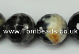 CAG5880 15 inches 20mm faceted round fire crackle agate beads