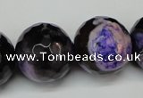 CAG5883 15 inches 20mm faceted round fire crackle agate beads