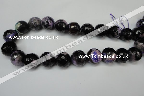 CAG5883 15 inches 20mm faceted round fire crackle agate beads