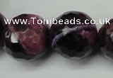 CAG5885 15 inches 20mm faceted round fire crackle agate beads