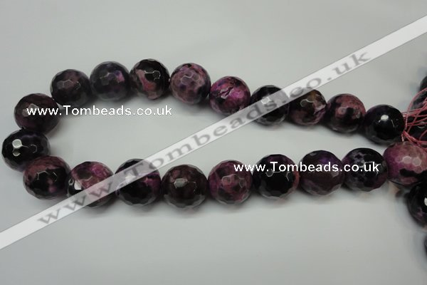 CAG5885 15 inches 20mm faceted round fire crackle agate beads