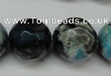 CAG5887 15 inches 20mm faceted round fire crackle agate beads