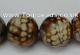 CAG5888 15 inches 20mm faceted round fire crackle agate beads