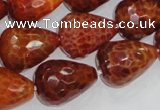 CAG589 15.5 inches 15*20mm faceted teardrop natural fire agate beads