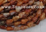 CAG592 15.5 inches 6*10mm teardrop natural fire agate beads