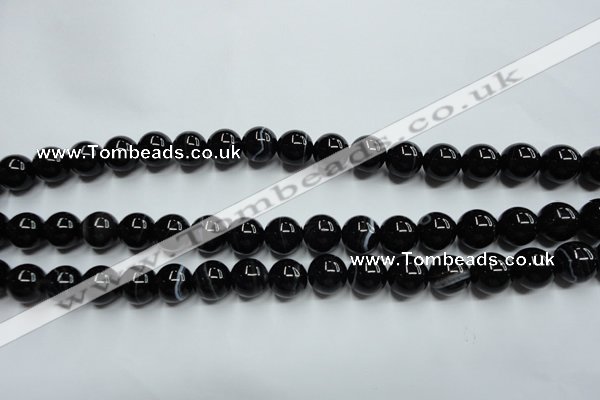 CAG5945 15.5 inches 10mm round black line agate beads wholesale