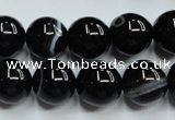 CAG5946 15.5 inches 12mm round black line agate beads wholesale