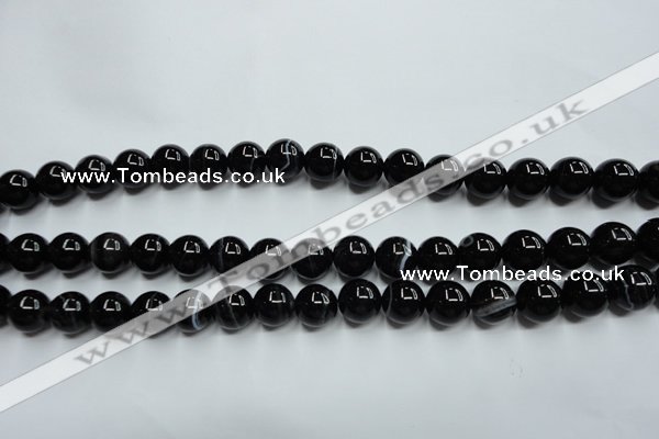 CAG5946 15.5 inches 12mm round black line agate beads wholesale