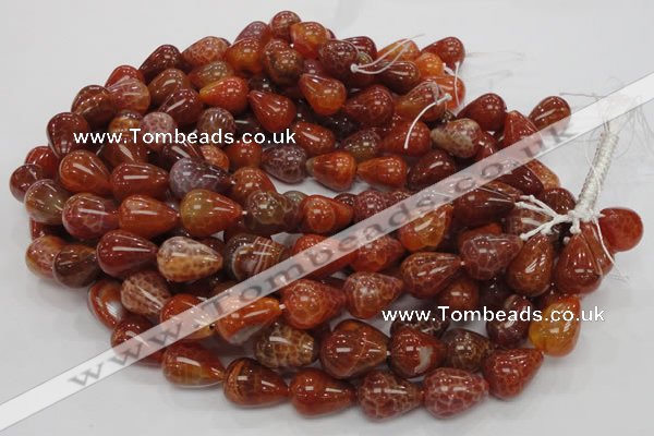 CAG595 15.5 inches 15*20mm teardrop natural fire agate beads