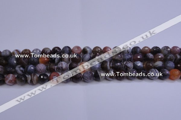 CAG5961 15.5 inches 8mm faceted round botswana agate beads wholesale