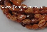 CAG598 15.5 inches 8*12mm faceted rice natural fire agate beads