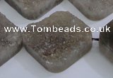 CAG5989 15.5 inches 25*25mm diamond grey agate gemstone beads