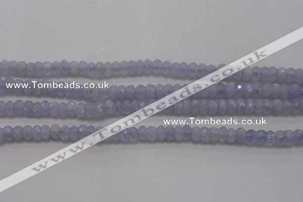 CAG5993 15.5 inches 4*6mm faceted rondelle blue lace agate beads