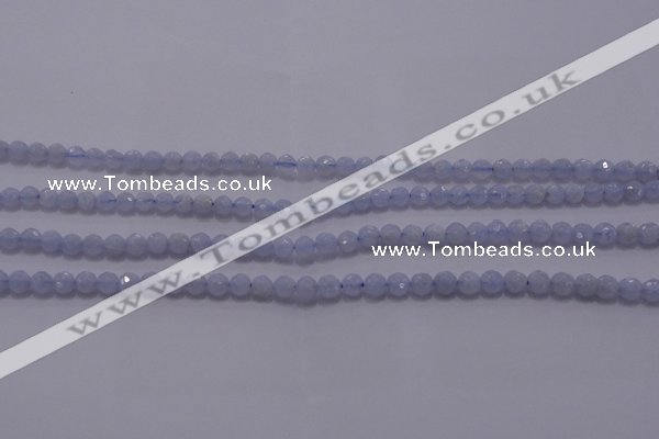 CAG5995 15.5 inches 4mm faceted round blue lace agate beads