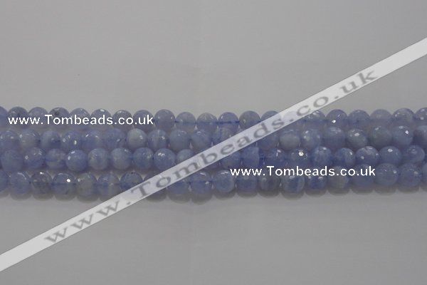 CAG5997 15.5 inches 8mm faceted round blue lace agate beads