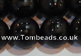 CAG6005 15.5 inches 14mm carved round matte black agate beads