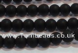 CAG6011 15.5 inches 6mm round matte black agate beads