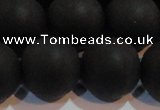 CAG6016 15.5 inches 16mm round matte black agate beads