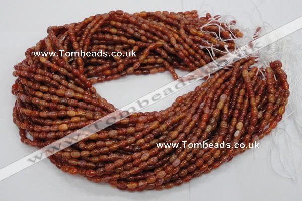 CAG603 15.5 inches 4*6mm rice natural fire agate beads wholesale