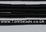 CAG6030 15.5 inches 4*13mm tube matte black agate beads