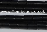 CAG6031 15.5 inches 6*8mm tube matte black agate beads