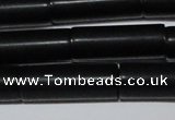 CAG6033 15.5 inches 8*20mm tube matte black agate beads