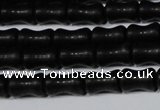 CAG6038 15.5 inches 4*8mm bone matte black agate beads